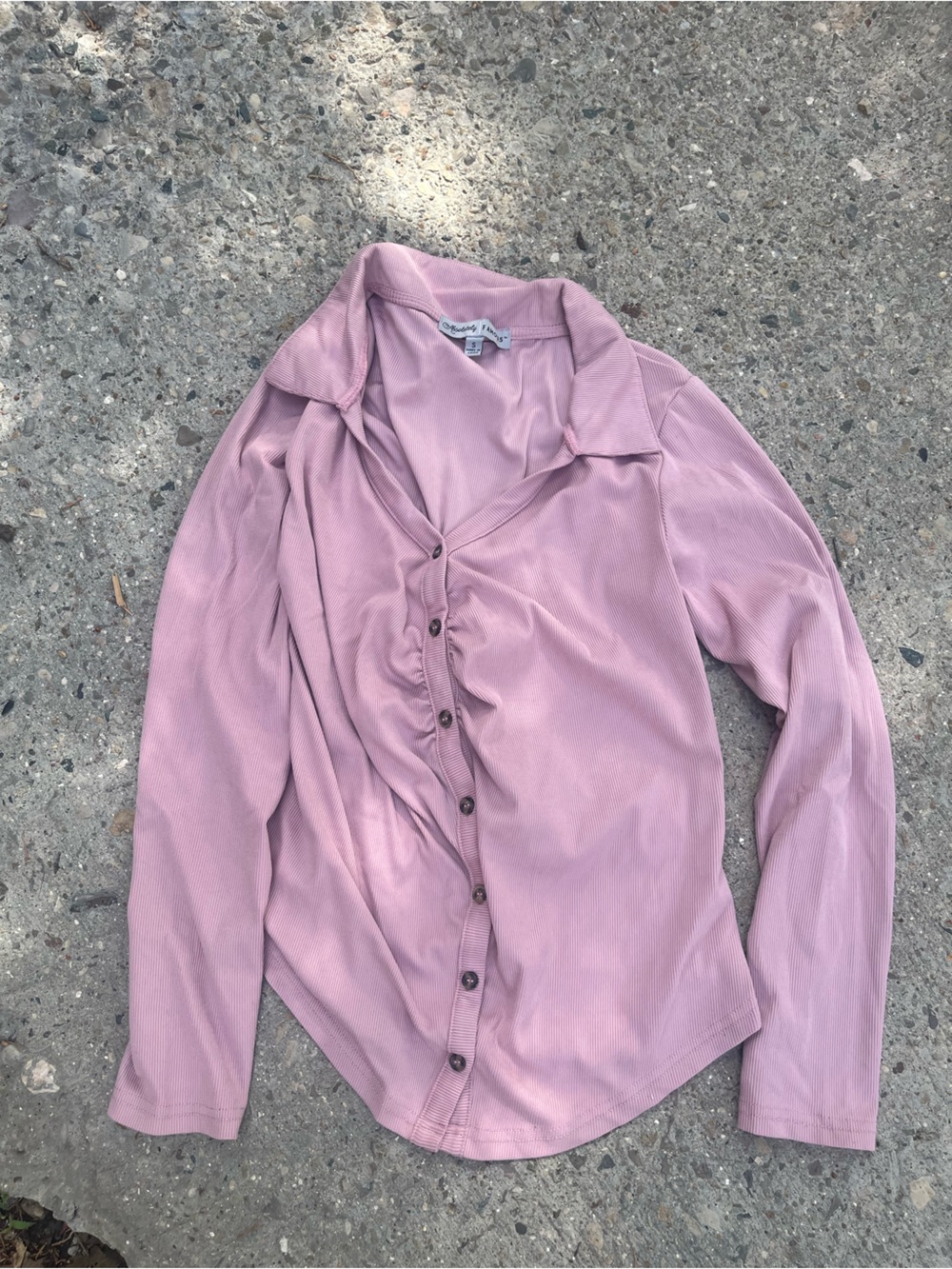 Light Pink Button-Front Women's Top